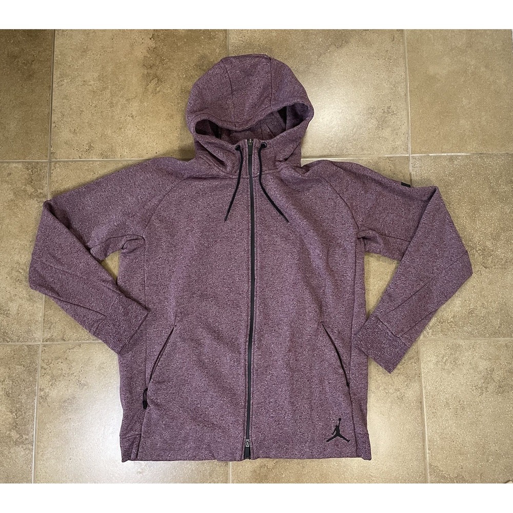 Nike Air Jordan Icon Full Zip Mens Sz 2XL Fleece Hoodie Bordeaux Red 809470-681